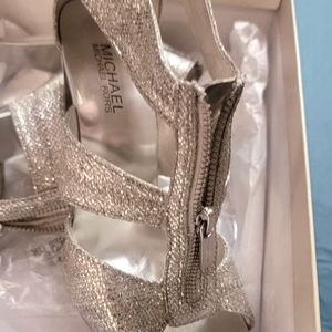 Micheal Kors silver sparkle heels size 8 heels